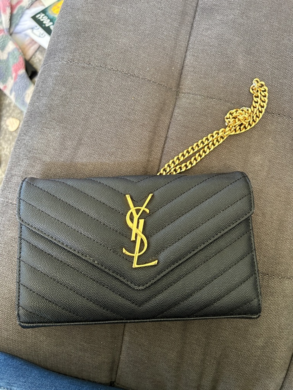 Saint Laurent Black Quilted Crossbody with Gold Chain - Picture 15 of 15